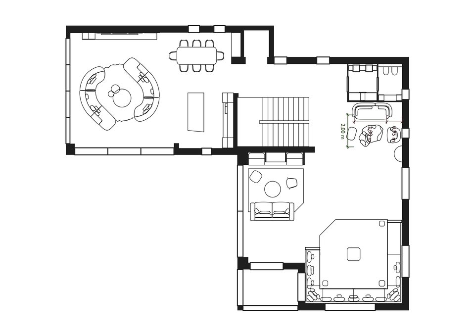 Plan du rez-de-chaussée de la villa